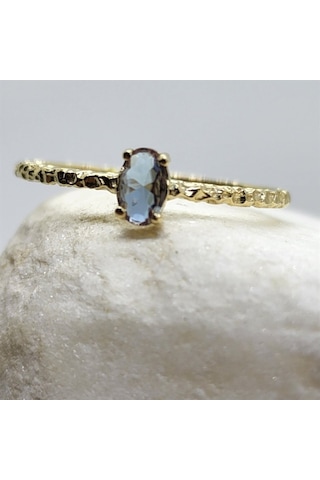 Mila 0,30 Ct Sultanayt Tektaş Minimal Tasarım 14 Ayar Altın Yüzük 552950164