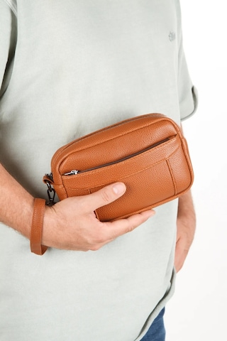 Newish Polo Erkek El Askılı Portföy Clutch El Çantası New256 - Taba