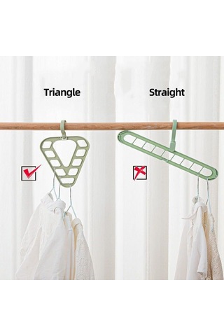 Yeşil 9 Delik Sihirli Elbise Askısı Dolap Organizatör Kurutma Rafı Çok Fonksiyonlu Gardırop Eşarp Depolama Askı Uzay Tasarrufu Yeşil