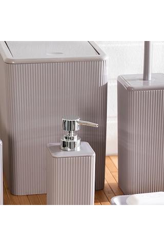 Perotti 13177 Marlon Luna 5li Çizgili Kare Banyo Seti Taupe