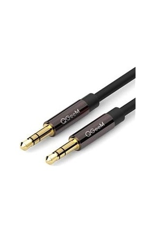 Qgeem Qg-au04bd300 3mt Altın Uçlu Siyah Aux Audio Kablo Erkek-erkek Kdo