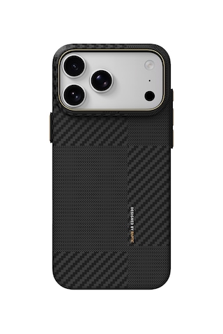 Apple iPhone 18 Pro Max Kılıf M-safe Uyumlu 600d Raptic Aramid Fiber Karbon Geotik Serisi Kapak Siyah