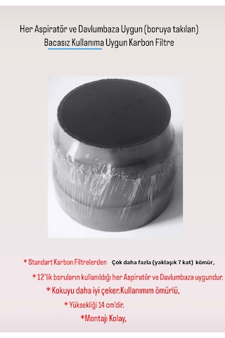 Aspiratör Davlumbazın Çıkışına Takılan Karbon Filtre