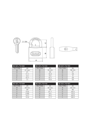 Kale 25 Mm Gri Asma Kilit Kd-001/10-125