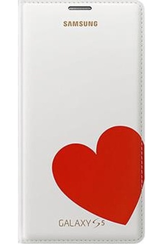 Galaxy S5 İle Uyumlu Moschino Flip Wallet Kılıf Kırmızı Kalp Ef-wg900rregww