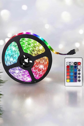 Mey İthalat Yeni Nesil Rgb Işıklı 10metre Şerit Led Kumandalı Şarj Edilebilir Diğer 67907441