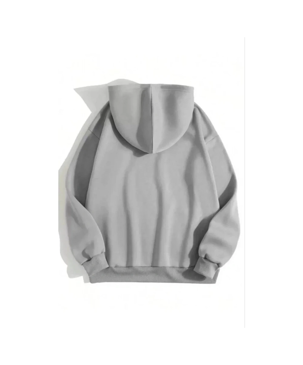 Dogutrend 3 İplik Pamuklu Unisex Kapşonlu Sweetshirt - Gri