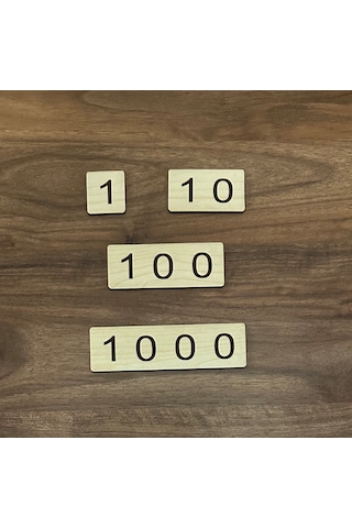 Montessori Ahşap Sayı Kartları 1-9000