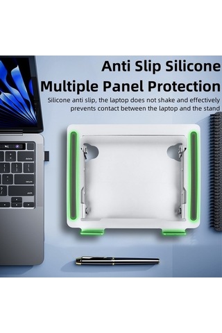 Ebitda Kaliteli Alüminyum Masaüstü Dizüstü Bilgisayar Braketi - Katlanabilir, 17,3 İnç, Gri