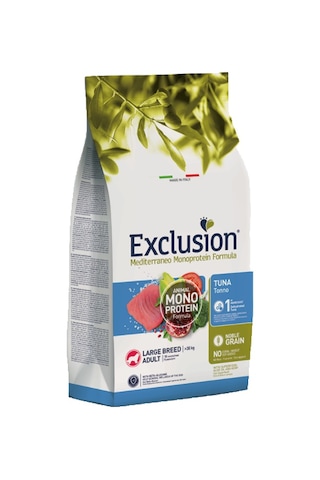 Exclusion Monoprotein Düşük Tahıllı Ton Balıklı ve Narlı Büyük Irk Yetişkin Köpek Maması 12 KG