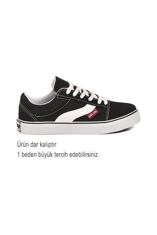Walkway Siyah Dar Kalıp Nefes Alan Bağcıklı Keten Erkek Spor Ayakkabı Sneaker 1002 G