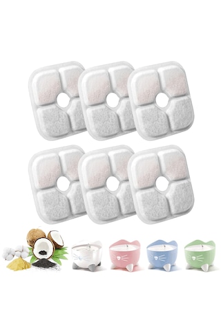 Ecronicword 6'lı Paket Evcil Hayvan Su Dağıtıcı Filtre Kartuşları F15