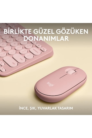 Pebble 2 Kablosuz Klavye Mouse Seti, Sessiz Taşınabilir, Özelleştirilebilir, Logi Bolt, Bluetooth, Windows, Macos, Apple Uyumlu İpados Chrome İçin Easy-switch, Türkçe Q Klavye, Pembe Sku: Smg8690010053732