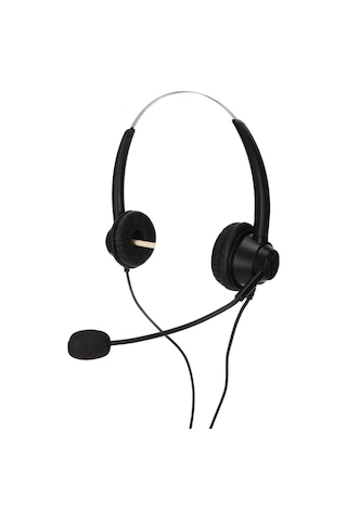Xindoker H360d-pc İkili Kulaklı Müşteri Hizmeti Kulaklığı, Gürültü Engelleme Mikrofonlu, 3 Bölümlü Çift 3.5mm Plug, Sabit Telefon/voıp Uyumlu, Siyah