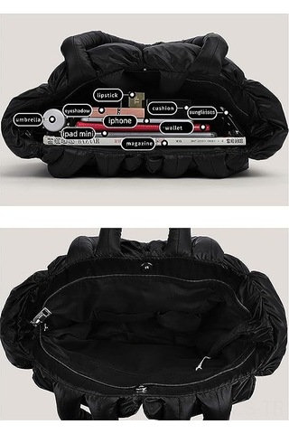 Fosenze Şık Kadın Omuz Çantası - Yumuşak Kışlık Pedli Tote Bag, Geniş Ve Fonksiyonel, Beyaz Renk Çok Renkli