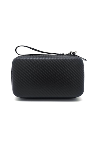 Geeksen Sıcaklık Ölçer Kılıfı, Örgü Desenli Pu Materyal, Siyah, 21x12x6cm, 100g, Evalı Depolama Kutusu Siyah