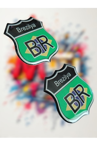 Brazil Damla Sticker Etiket Kabartmalı 3dsilikon Direk Arma Brezilya Etiketçilere Özel 2adet 3,5x3cm Çok Renkli