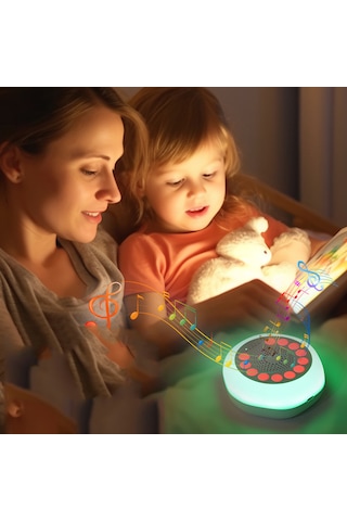 Beyaz Gürültü Cihazı Bebek Uyku Arkadaşı Yeni Doğan Bebek Sesli ve Işıklı Bebek Gece Lambası Bebek Lambası Kablosuz Taşınabilir Sarjlı Kolik Bebek Meditasyon