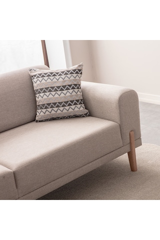 Eymense Mocha Sırt Mekanizmalı Kanepe Üçlü Koltuk Krem