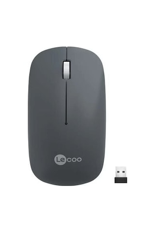 Lenovo Lecoo Ws214 Kablosuz 1200dpı 3 Tuşlu Gri Optik Sessiz Mouse