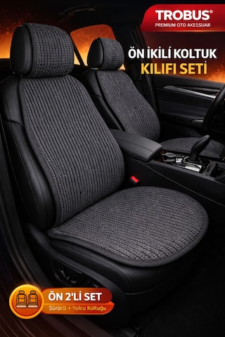 Renault Clio 2019 Ve Sonrası Clio 5 Uyumlu Örme Ön 2 Parça Minder Füme