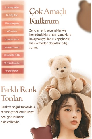 Dasique 9 Renkli Ruj & Allık Paleti Mood Painting Lip & Cheek Palette 05 Cozy Bear 05 Cozy Bear