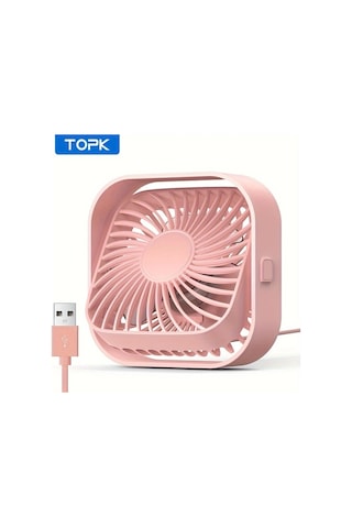 Boatshop1 Topk K51 Mor Mini Usb Masa Fanı Fırçasız Motor Sessiz Yüksek Hava Akışı Şık Tasarım
