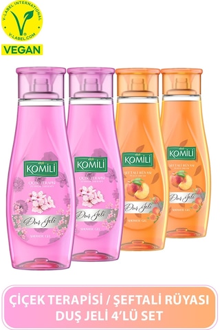 Komili Çiçek Terapisi + Şeftali Rüyası Duş Jeli 4 x 500 ML
