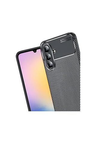 Samsung Galaxy Uyumlu S25 Fe Kılıf Focus Carbon Silikon Kapak Siyah