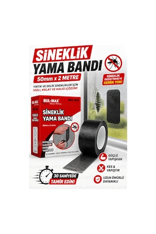 Sineklik Yama Bandı 50 Mm X 2 Metre Güçlü Yapışkanlı Sineklik Tamir Bandı Kes Yapıştır Fiber File On