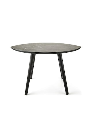Mermer Desenli Oval Model Sehpa Siyah 70x47x42 Cm Atlantik Çam