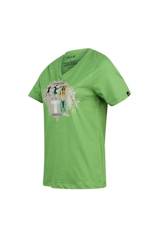2as Alone Baskılı V Yaka Kadın T-shirt 403 Yeşil