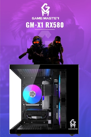 Game Master GM-X1 i3-12100F 16 GB 512 GB M.2 SSD 8 GB RX580 Free Dos Masaüstü Oyuncu Bilgisayarı