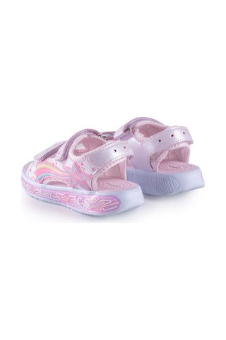 Yıldız Desenli Kız Çocuk Işıklı Sandalet 26y210 Pembe