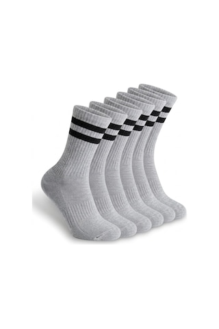 Socketta Erkek Spor Dikişsiz Havlu Taban Gri Melanji Premium Soket Çorap Gri