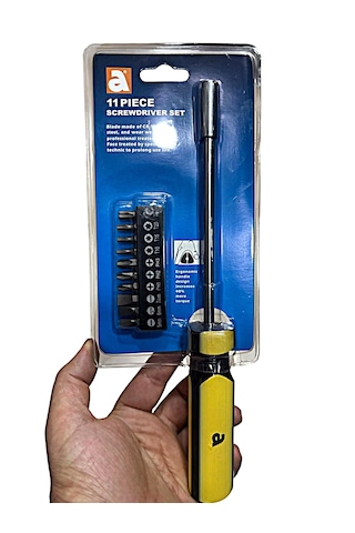1/4'' Manyetik Bits Uçlu Tornavida Seti 11 Parça
