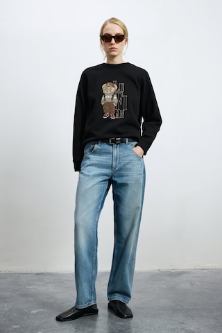 Lufian Diamond Kadın Örme Sweatshirt 122030034 Siyah