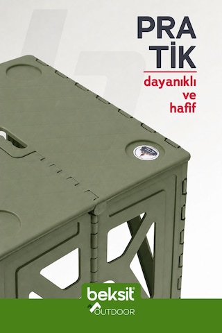 Beksit Outdoor Herkül D Katlanır Masa (Haki Yeşil)