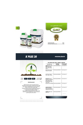 Gmt K Plus 30 1 Lt Potasyum Çözeltisi