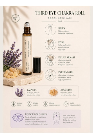 Üçüncü Göz Çakra Roll - %100 Doğal Lavanta & Frankincense Yağı 10 Ml