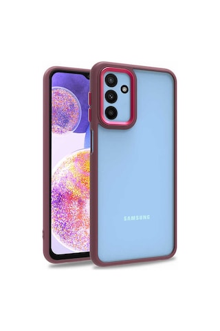 Zore Galaxy Uyumlu M23 Kılıf Flora Kapak - Kırmızı Kirmizi
