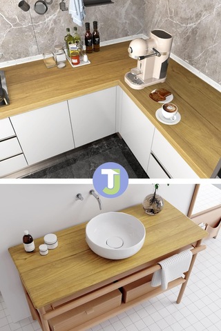 Technojet Kendinden Yapışkanlı Ahşap Görünümlü Mutfak Banyo Tezgah Duvar Dolap Masa Kaplama 60x100cm 001