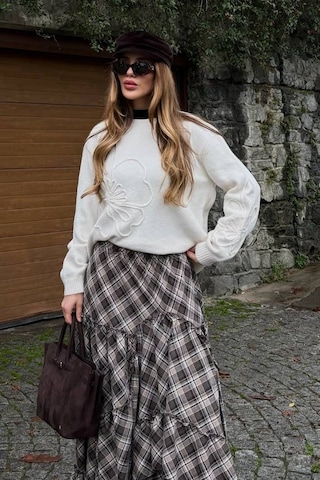 Laluvia Krem Süzeneli Kazak - 251085 Krem