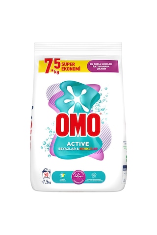 Omo Active Beyazlar Renkliler için Toz Deterjanı 7500 G