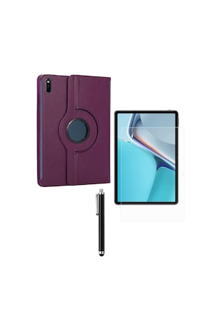 Huawei Matepad 10.4 Bah3-w09 Uyumlu 360 Dönerli Tablet Kılıfı 3lü Set Arka Kapak