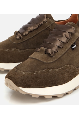 Hotiç Kadın Süet Deri Haki Bağcık Detaylı Yüksek Tabanlı Spor Ayakkabı 01ayh315410a880 01ayh315410a880 Haki