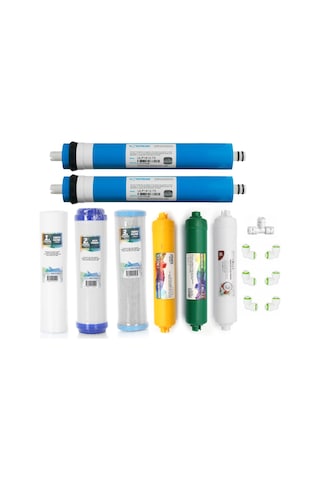 Açık Kasa Su Arıtma Cihazı Filtresi 8 Li Set Çift Membranlı