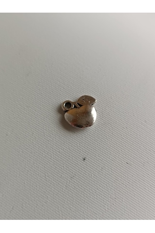 Elma Metal Çinko Alaşım Kolye Ucu 11x2mm 10 Adet Gri Çok REnkli