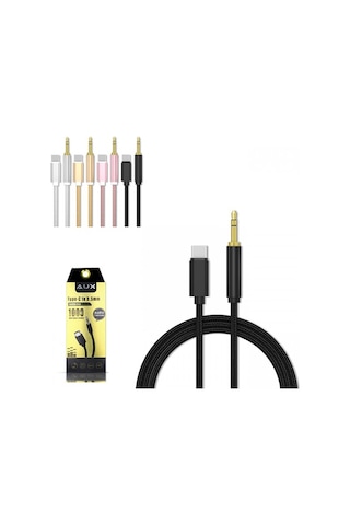 Type-C To 3.5 Mm Konektör Örgülü Aux Ses Kablosu 1 Metre Pl-8858