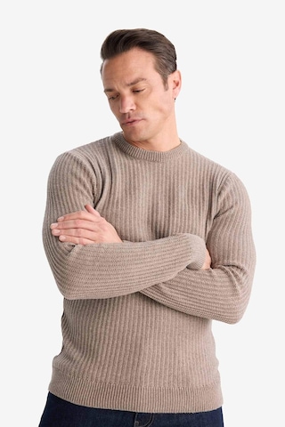 Defacto Standart Fit Bisiklet Yaka Triko Kazak E0811AX25WNBG216 Bej